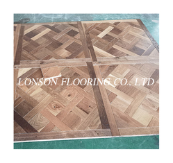 Smoked &amp; Stained Versailles Oak Parquet Engineered Flooring,  Character Grade