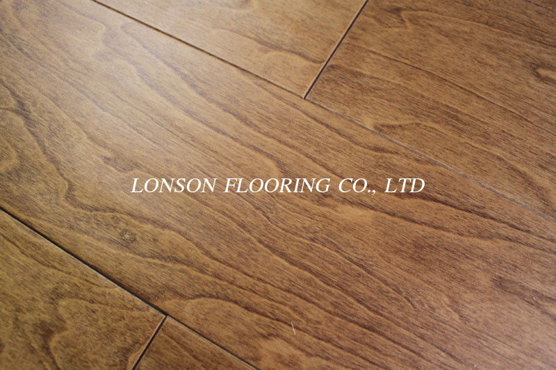 Multi Layers Birch Engineered Wood Flooring Handscraped And