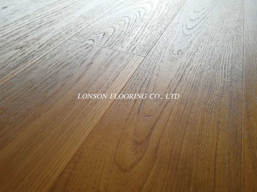 Premium Ab Grade Burma Teak Engineered Wood Flooring With Brushed Surface And Natural Vanished