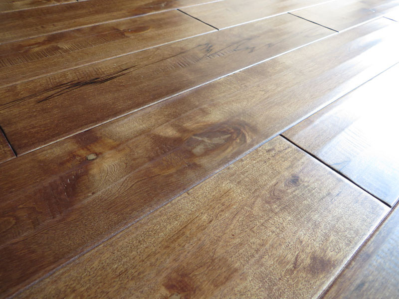 Birch Solid hardwood Flooring, handscraped with chatter mark and