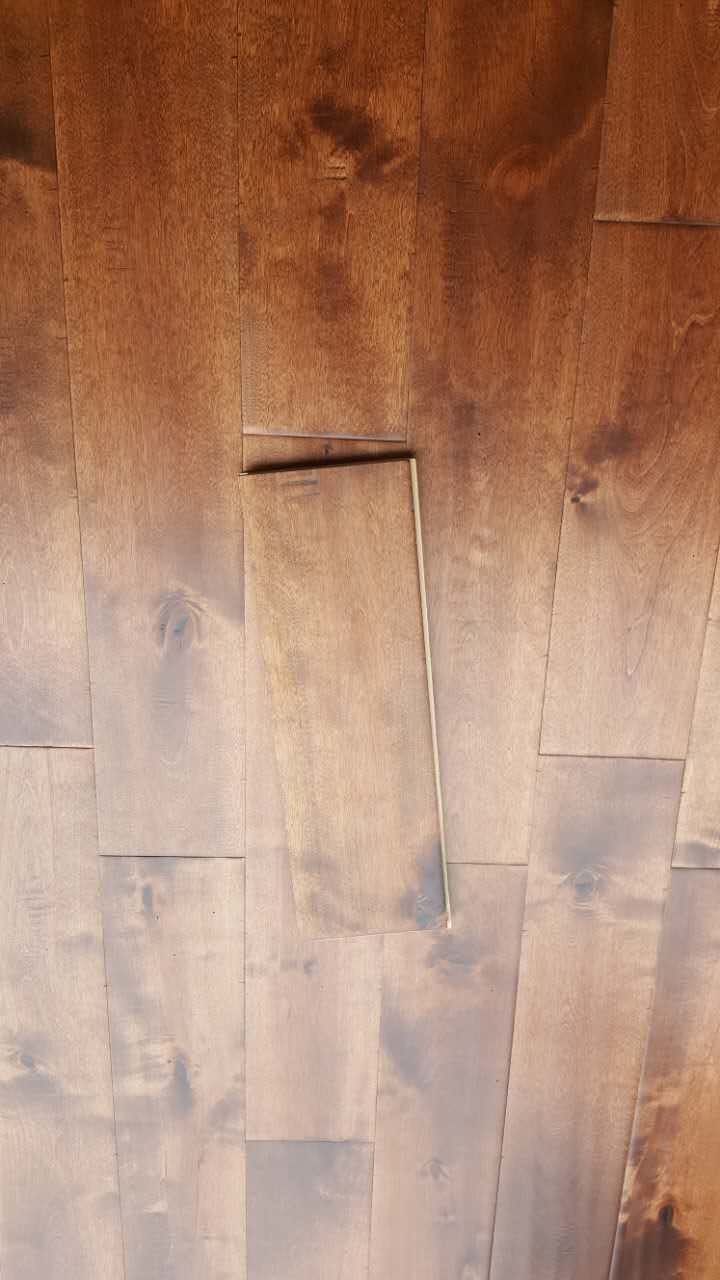 Birch solid hardwood wooden flooring, handscraped and chatter mark