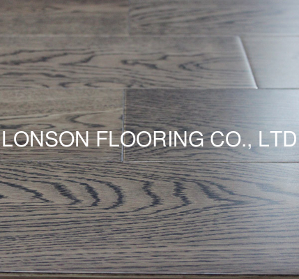 quality Russian White Oak Engineered Wood Flooring, dark gray color with smooth surface factory