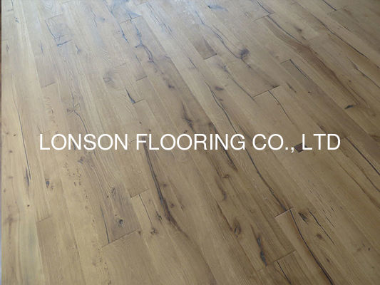 Quality Rustic European French Oak Engineered Hardwood Flooring With Cracks & Knots factory