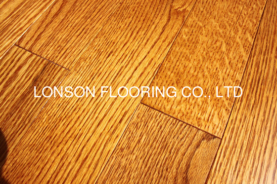 quality Red oak solid hardwood flooring, smooth surface with color butter rum factory