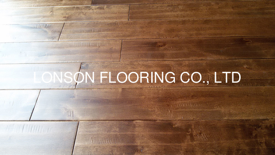 Quality rustic Solid Birch Hardwood Flooring., stained and matt finishing, handscraped and chatter surface factory