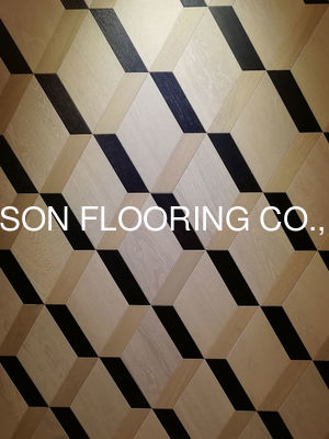 Quality Black White Stained Oak Parquet Floor Tiles Artistic Parquets 3D Showing factory