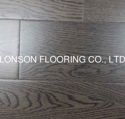 quality Russian White Oak Engineered Wood Flooring, dark gray color with smooth surface factory