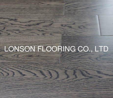 quality Russian White Oak Engineered Wood Flooring, dark gray color with smooth surface factory