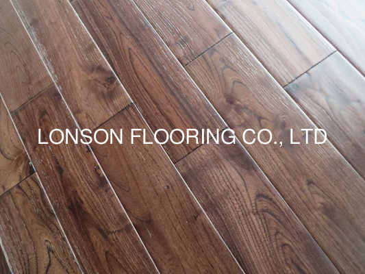quality Handscraped, Brushed And Distressed Asian Teak Solid Hardwood Floors factory