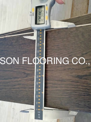 Quality dark stained White Oak herringbone/fishbone engineered wood flooring factory