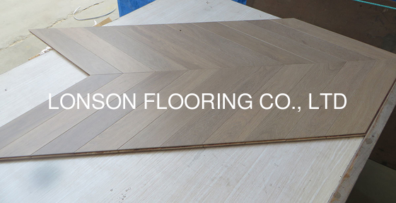 Quality smoked Oak Chevron Engineered hardwood Flooring factory