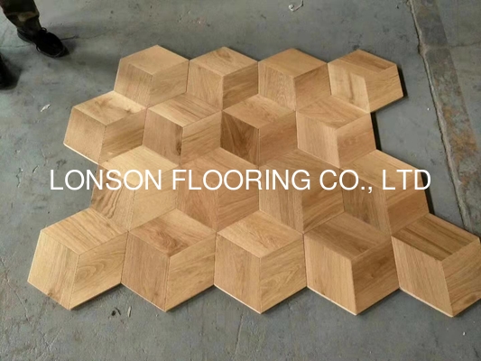 quality Oak Hexagonal Parquet Flooring, Oak Hexagon Engineered Wood Flooring, Elegant Designs factory
