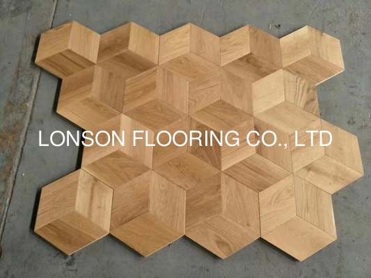 quality Oak Hexagonal Parquet Flooring, Oak Hexagon Engineered Wood Flooring, Elegant Designs factory