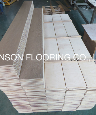 Quality smoked and brushed White Oak Wood Flooring, popular color DSCU-03 factory