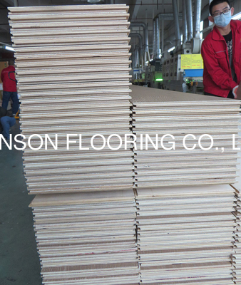 Quality smoked and brushed White Oak Wood Flooring, popular color DSCU-03 factory