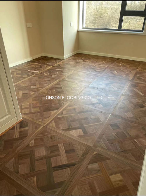 Latest company case about American Walnut Versailles Panels Engineered Flooring From Qatar