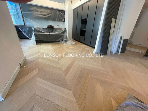 Latest company case about Euro Oak Chevron Engineered Wood Flooring From Italy
