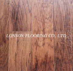 distressed Hickory engineered Wood Flooring, handscraped and brushed finishing