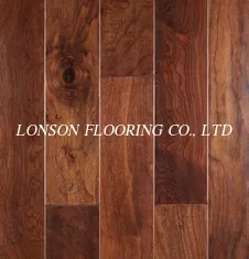 American black walnut engineered hardwood flooring, distressed surface