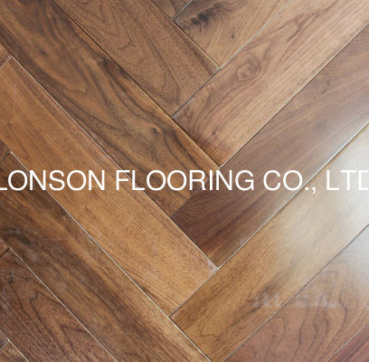 Quality American Walnut Herringbone Engineered Wood Flooring 450 x 90 x 18MM with 25 Years Residential Warranty and Janka Hardness 1010 psi factory