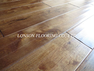 Birch Solid hardwood Flooring, handscraped with chatter mark and stained color