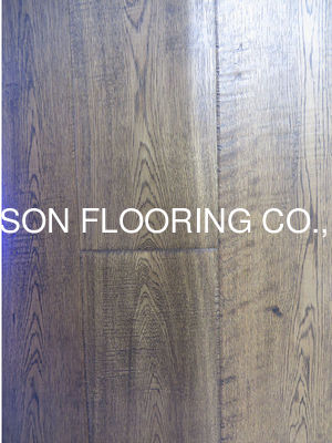 Quality Brushed European Oak Engineered Wood Flooring with Brown Stained Finish factory