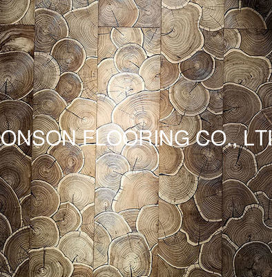 Quality European Oak End Grain Engineered Wood Flooring Leaf Pattern Geometric Parquet Flooring factory