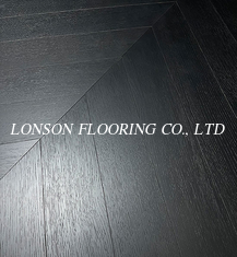 Cool Black Oak Chevron Parquet Engineered Wood Flooring