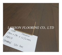 1900x90x12mm, 2mm top veneer, Dark Brown Oak Multi Ply Engineered Hardwood Flooring, Smoked, Brushed, UV lac Havana