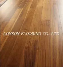 Jointed 2230mm Myanmar Teak Engineered Parquet Flooring, Natural Color And Semi Gloss