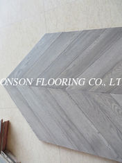 Chevron Oak engineered wood flooring with modern grey stained