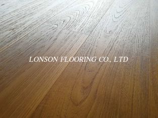 premium AB grade Burma Teak Engineered Wood Flooring with slight brushed surface and natural vanished