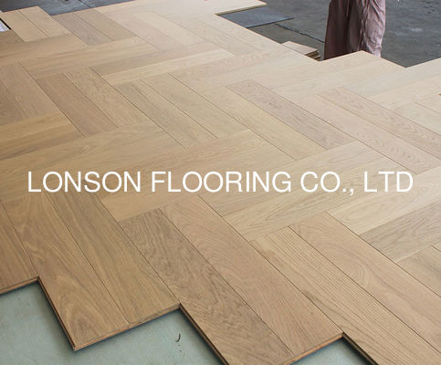Quality White Oak Herringbone Wood Floor 600x125x16MM Engineered Herringbone Oak Flooring factory