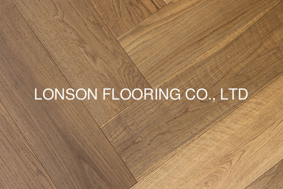 Quality Smoked UV Oiled White Oak Herringbone Parquet Flooring 910x150mm factory