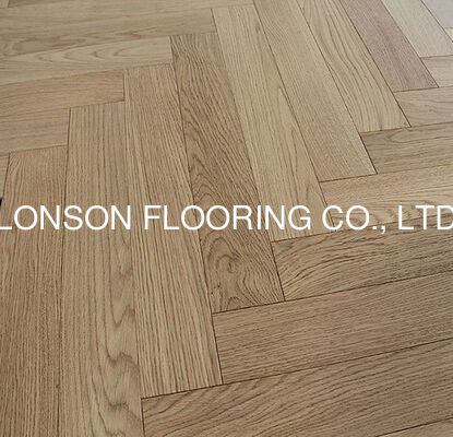 Quality 600 x 90 x 10MM Natural Vanished Oak Herringbone Parquet Flooring with 25 Years Residential Warranty factory