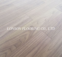 slight brushed American walnut engineered wood flooring, natural lacquer with matt finishing