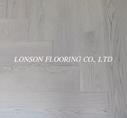 Light Grey Russian Oak Fishbone Engineered Wood Flooring, premium A/B grade