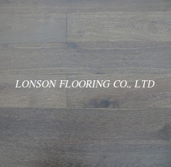 dark stained rustic Oak engineered parquet flooring