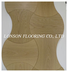 Shaped Oak engineered parquet flooring with special and curved design