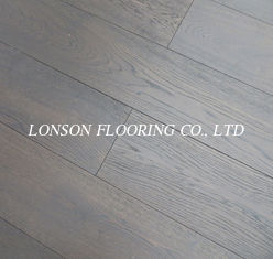 wide plank smoked &amp; brushed European Oak engineered wood flooring, color Q