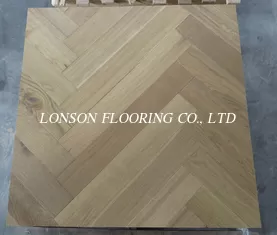 White Oak Herringbone/Fishbone Engineered Parquet Flooring, Smoked, Color 01-B