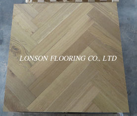 White Oak Herringbone/Fishbone Engineered Parquet Flooring, Smoked, Color 01-B