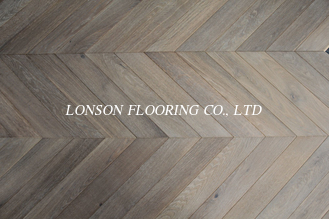 Smoked &amp; White Oiled Oak Chevron Engineered Wood Flooring