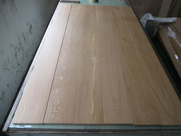 Quality slight brushed White Oak wide plank flooring with natural lacquer