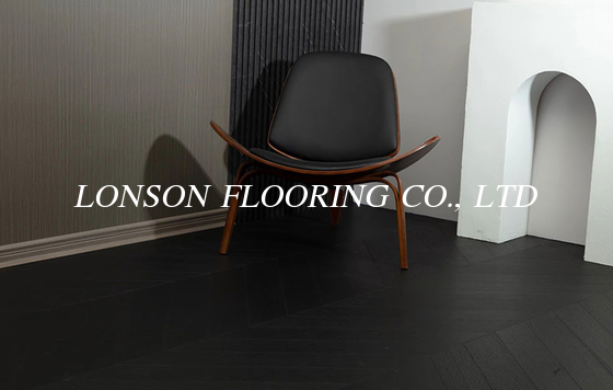 Cool Black Oak Chevron Parquet Engineered Wood Flooring