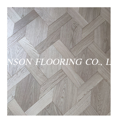 Natural Vanished Shaped Oak Parquet Flooring, Hexagon &amp; Trapizium Parquet