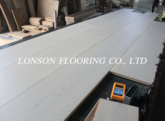 White Oak Engineered Hardwood Flooring, Wide 300MM, Color White Heaven