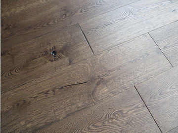 brown stained  white oak engineered wood flooring with character grade