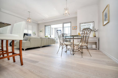 Russian White Oak White Limed Engineered Wood Flooring, Brushed, Beach Cottage Color, Popular Color Floors