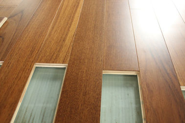 Jointed 2230mm Myanmar Teak Engineered Parquet Flooring, Natural Color And Semi Gloss